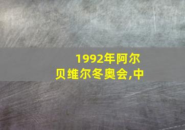 1992年阿尔贝维尔冬奥会,中