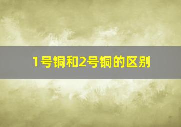 1号铜和2号铜的区别