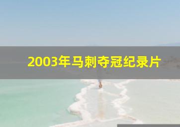 2003年马刺夺冠纪录片