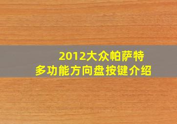 2012大众帕萨特多功能方向盘按键介绍