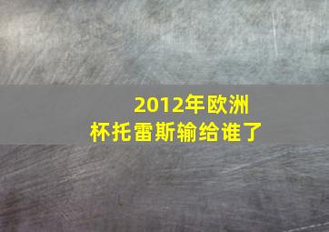 2012年欧洲杯托雷斯输给谁了