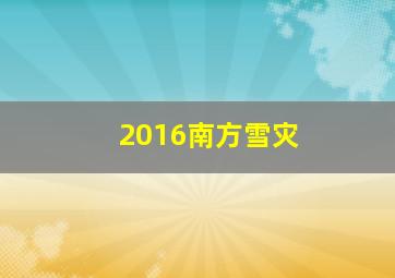 2016南方雪灾