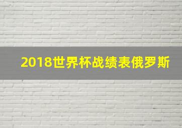 2018世界杯战绩表俄罗斯