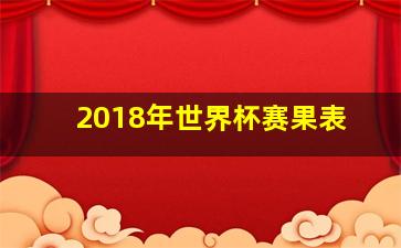 2018年世界杯赛果表