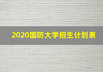 2020国防大学招生计划表