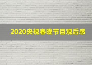 2020央视春晚节目观后感