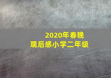 2020年春晚观后感小学二年级