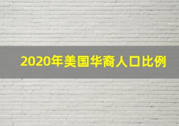 2020年美国华裔人口比例