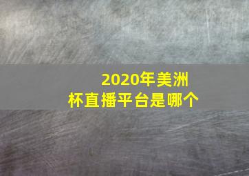 2020年美洲杯直播平台是哪个