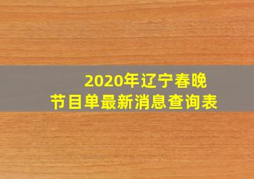 2020年辽宁春晚节目单最新消息查询表