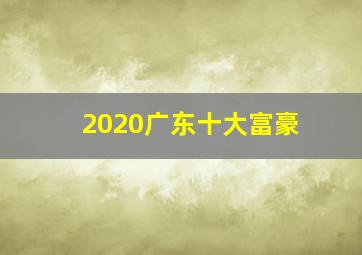 2020广东十大富豪