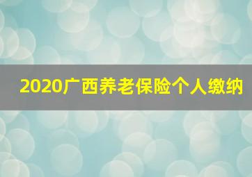 2020广西养老保险个人缴纳