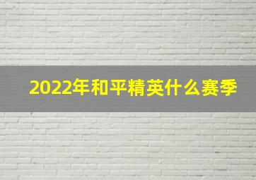 2022年和平精英什么赛季