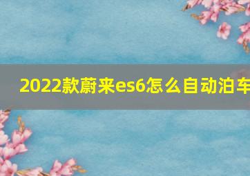 2022款蔚来es6怎么自动泊车