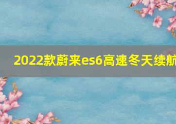 2022款蔚来es6高速冬天续航