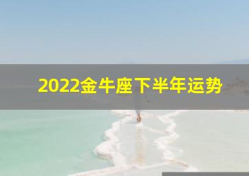 2022金牛座下半年运势