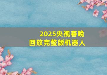 2025央视春晚回放完整版机器人