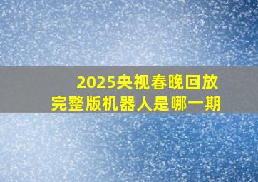 2025央视春晚回放完整版机器人是哪一期