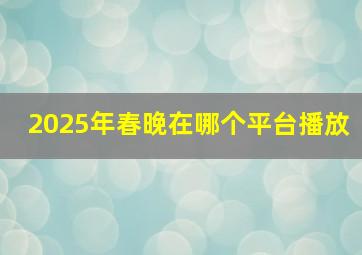 2025年春晚在哪个平台播放