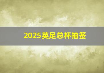 2025英足总杯抽签