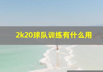 2k20球队训练有什么用