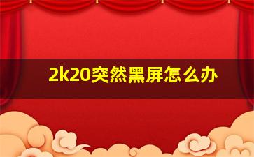 2k20突然黑屏怎么办