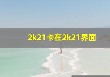 2k21卡在2k21界面