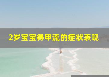 2岁宝宝得甲流的症状表现