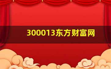 300013东方财富网