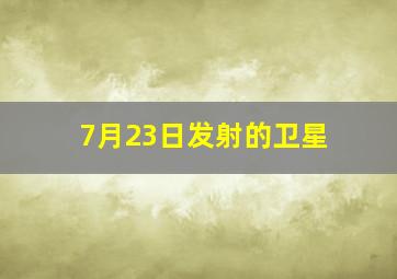 7月23日发射的卫星