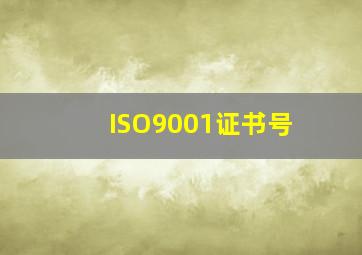 ISO9001证书号