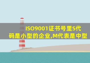 ISO9001证书号里S代码是小型的企业,M代表是中型