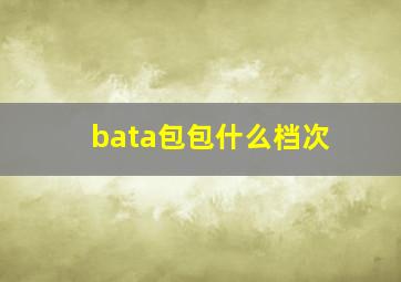 bata包包什么档次