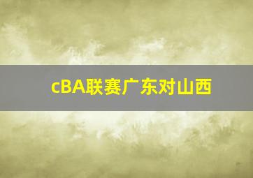 cBA联赛广东对山西