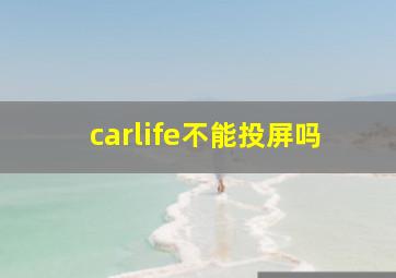 carlife不能投屏吗