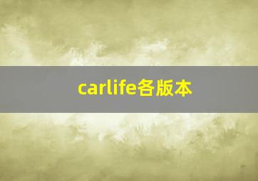 carlife各版本