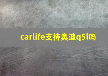 carlife支持奥迪q5l吗