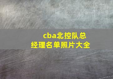 cba北控队总经理名单照片大全