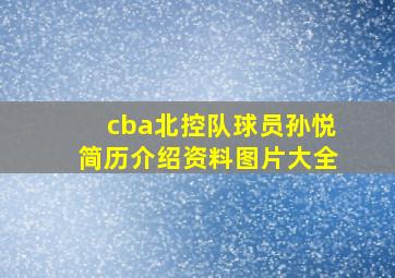 cba北控队球员孙悦简历介绍资料图片大全