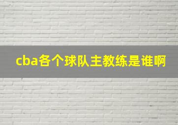 cba各个球队主教练是谁啊