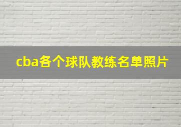 cba各个球队教练名单照片