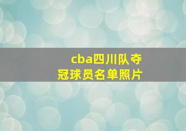 cba四川队夺冠球员名单照片