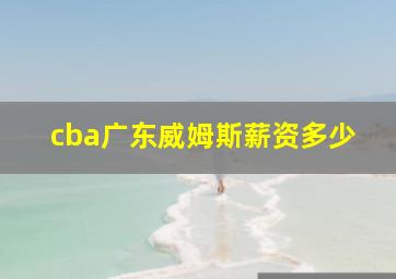 cba广东威姆斯薪资多少