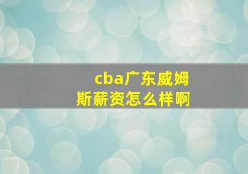 cba广东威姆斯薪资怎么样啊