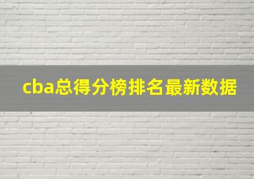 cba总得分榜排名最新数据