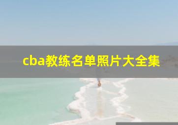 cba教练名单照片大全集