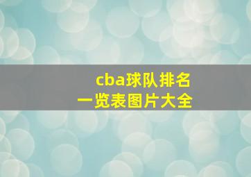 cba球队排名一览表图片大全