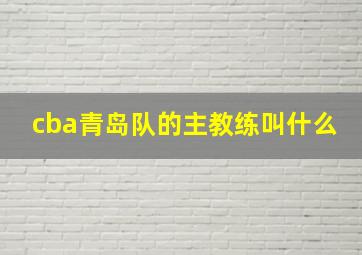 cba青岛队的主教练叫什么