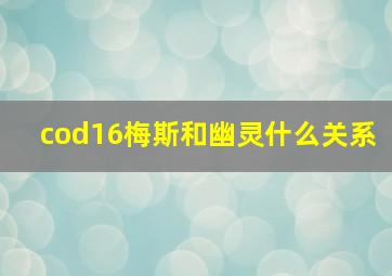 cod16梅斯和幽灵什么关系