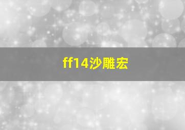 ff14沙雕宏